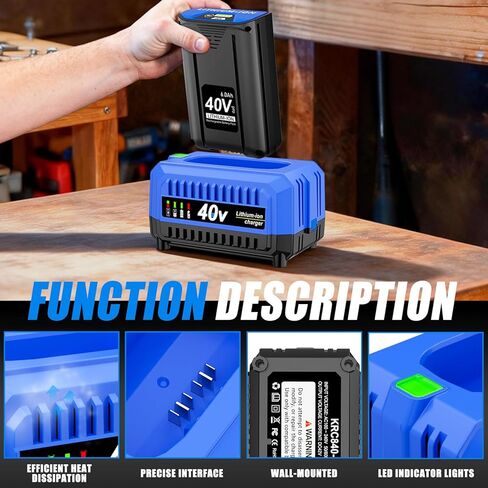 استبدال لشاحن بطارية Kobalt 40V KRC 1540-03 KRC 60-06 KRC KRC 40-06، متوافق مع بطارية Kobalt 40 فولت بحد أقصى KB 240-03 KB640-03 KB 240-06 KB640-06 KRC40-06 KB340C-06 KB245-06 in Kuwait