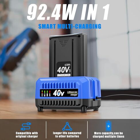 استبدال لشاحن بطارية Kobalt 40V KRC 1540-03 KRC 60-06 KRC KRC 40-06، متوافق مع بطارية Kobalt 40 فولت بحد أقصى KB 240-03 KB640-03 KB 240-06 KB640-06 KRC40-06 KB340C-06 KB245-06 in Kuwait