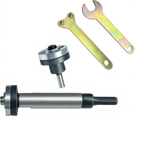 Electric Drill to Angle Grinder Adapter Kit – 6 mm & 10 mm Variable Shaft Mandrel with 2 Spanners, Flange Nuts & Extension Rod – Convert Drill for Cutting, Polishing & Sanding in Kuwait