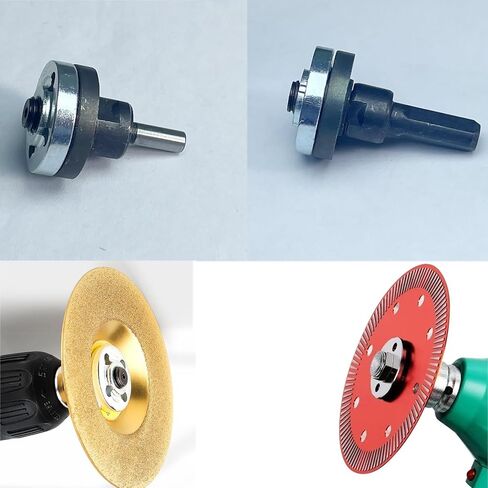 Electric Drill to Angle Grinder Adapter Kit – 6 mm & 10 mm Variable Shaft Mandrel with 2 Spanners, Flange Nuts & Extension Rod – Convert Drill for Cutting, Polishing & Sanding in Kuwait