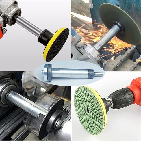 Electric Drill to Angle Grinder Adapter Kit – 6 mm & 10 mm Variable Shaft Mandrel with 2 Spanners, Flange Nuts & Extension Rod – Convert Drill for Cutting, Polishing & Sanding in Kuwait