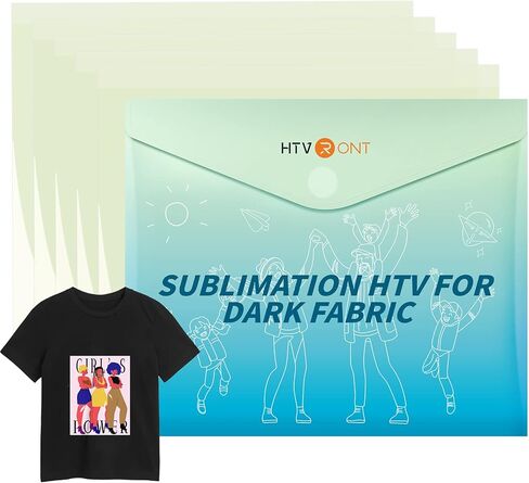Htvront Sublimation HTV - 10 Pack Matte Vinyl للنسيج المظلم/الخفيف - الفراغات التسامي للقمصان والوسادة والحقيبة والقبعة in Kuwait