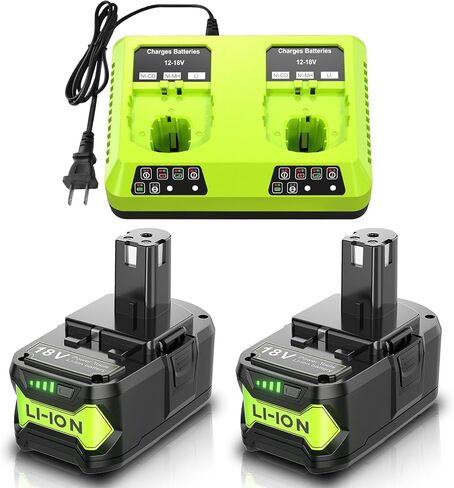 Bonacell 2Packs Upgraded 8.0Ah Replacement for Ryobi 18V Battery and Dual Charger Combo Compatible with Ryobi 18 Volt Lithium Battery ONE Plus P103 P104 P105 P107 P109 P190 P191 P122 in Saudi Arabia