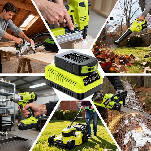 2 حزمة 3600 مللي أمبير في الساعة لمجموعة بطارية وشاحن Ryobi 18 فولت، بديل لبطارية وشاحن Ryobi 18 فولت، متوافق مع بطارية ليثيوم أيون Ryobi 18 فولت P102 P103 P104 P105 P107 P108 P109 P122 in Kuwait