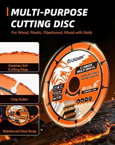 Cut Off Wheel, 4 1/2 Angle Grinder Cutting Disc, Carbide Cutting Wheels for Wood, Plastic, Fiberboard, Wood with Nails, 2 Pack in Kuwait