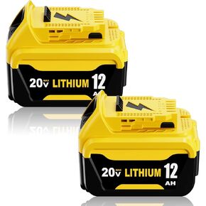 2Packs 12000mAh High Capacity Replacement for Dewalt 20v Max Battery 12.0 Ah Compatible with Dewalt 20v Battery Lithium Compatible with 20v DCB206 DCB201 DCB203 DCB207 DCB204 DCB200 Power Tool(2Pack) in Kuwait