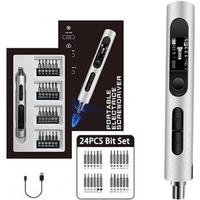 Electric Screwdriver For Industrial Grade 0305A Electric Screwdriver 3.6V Rechargeable Cordless 5-Gear Torque Precision Tool Type-C Quick Charge 200RPM Performance（Type:#B,Color:Silver) in Kuwait