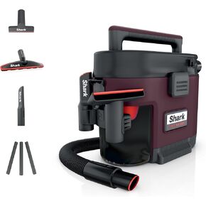 Shark MessMaster Portable Wet Dry Vacuum, 1 Gallon Capacity, True Grip Accessory Suite, Corded, Perfect for Pets & Cars, Ultra-Powerful Suction for Tough Wet & Dry Messes, Burgundy, UV105 (Renewed) in Kuwait