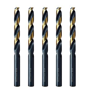 MAXTOOL 10.2mm 5PCs Identical Metric Jobber Length Drill Bits HSS M2 Twist Drill Bits Fully Ground Black & Bronze Straight Shank; JBM02H10R102E5 in Kuwait