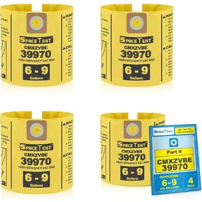 SpaceTent 6 Pack 39970 Shop Vac Bag for CRAFTSMAN 6 و9 جالون مكنسة كهربائية رطبة/جافة، الجزء # 39970 CMXZVBE39970، كيس غبار ناعم in Kuwait