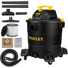 STANLEY Wet Dry Vacuum,4.5 Gallon 4HP Wall Mounted Shop Vac,26 Cleaning Ranging Stainless Steel Tank,Garage/ Home/Upholster/Laundry/Rooms Vacuum SL18133 in Kuwait