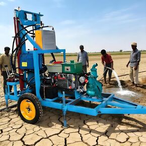 Trailer Mounted Water Well Drilling Rig, Portable Hydraulic Borehole Drilling Machine, 100m Depth Mobile Well Drilling Equipment for Farm Irrigation, Home Use, Civil Drilling Projects in Kuwait
