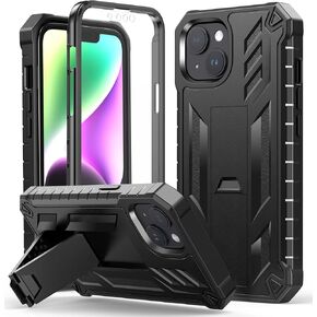 FNTCASE لحافظة هاتف iPhone 14Plus: حافظة متينة بمشبك حزام واقٍ شديد التحمل مع مسند مدمج - غطاء مقاوم للصدمات 360 درجة لجرابات Apple iPhone 14 Plus، 6.7 بوصة (أخضر هنتر) in Kuwait