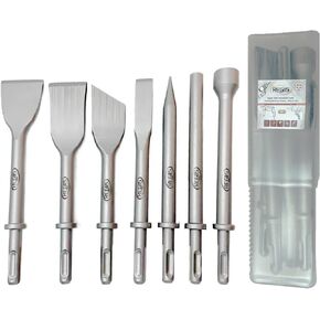 طقم إزميل مطرقة هوائية ثنائي الأغراض مكون من 7 قطع ومجموعة رؤوس مثقاب مطرقة دوارة SDS Plus، لقم تقطيع مطرقة هوائية للخرسانة والبناء والحجر والطوب والهدم in Kuwait