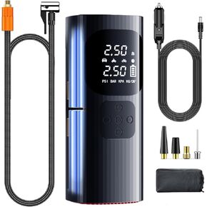 Tire Inflator Portable Air Compressor - 150 PSI Tire Inflator with Dual Power, 5 Preset Modes for Car/Mrcycle/Bicycle/Balls in Saudi Arabia
