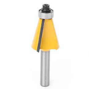 Chamfer Router Bit 8mm Shank Bevel Cutter Professional Woodworking Tool for Cabinets Doors MDF Plywood Solid Wood YG6 Alloy Blade 15° 22.5° 30° Angle Options (15°) in Kuwait