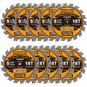 5-1/2 Inch Circular Saw Blade,10mm Arbor,18T for Framing, Ultra Thin Kerf,Fast Wood Cutting,10-Pack in Kuwait