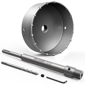 DAYDOOR 6-5/16" (160mm) Concrete Hole Saw with SDS Plus Shank Adapter, Tungsten Carbide Tipped Masonry Hole Saw, Heavy Duty Concrete Core Drill Bit for Brick, Cement Wall, and Stone in Kuwait