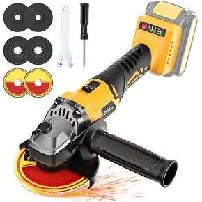 Cordless Angle Grinder for De-Walt 20V Battery, Max 9000RPM 4-1/2"/5" Brushless Grinder Tool, 3 Variable Speed & Slide Lock Switch, Power Grinder for Cutting Grinding Polishing (Tool Only) in Saudi Arabia