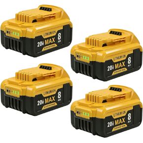 SANIU 8000mAh Replacement for Dewalt 20V MAX Battery Li-ion Compatible with Dewalt 20-Volt Cordless Power Tools DCB208 DCB207 DCB206 DCB204 DCB201 DCB203 DCB181 DCB180,2-Pack in Kuwait