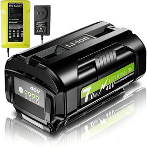 High Capacity 7.0Ah Lithium Ion Battery & Charger Combo Replacement for Ryobi 40V Cordless Power Tools, Compatible with OP4050A OP40601 OP4040 OP4030 OP4050 OP40261 OP40201 OP40401 (1-Pack) in Kuwait