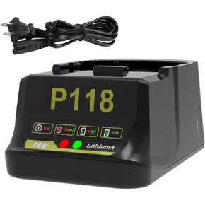 Powilling P118 18V Fast Charger for Ryobi ONE+ Lithium-Ion Batteries, Replacement for P117 P118B, Compatible with Ryobi 18V Battery P100 P102 P103 P105 P107 P108 in Kuwait