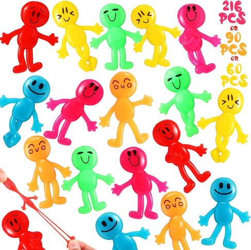 96 PCS Menty Rendable Man ، ألعاب Treasure Box للفصول الدراسية ، شخصيات ابتسامة مدتها ، ألعاب متنوعة للألوان قابلة للانحناء ، جوائز كرنفال للحفلات ، حشو هدايا حفلة عيد ميلاد. in Kuwait