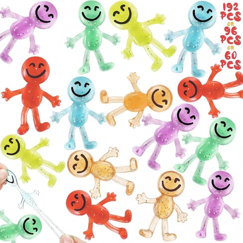 96 PCS Menty Rendable Man ، ألعاب Treasure Box للفصول الدراسية ، شخصيات ابتسامة مدتها ، ألعاب متنوعة للألوان قابلة للانحناء ، جوائز كرنفال للحفلات ، حشو هدايا حفلة عيد ميلاد. in Kuwait
