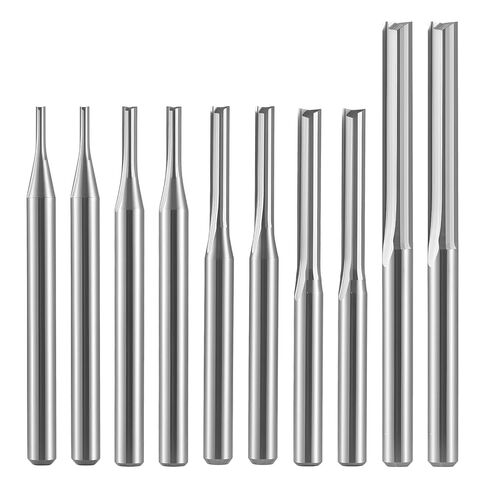 2-Flute Carbide End Mill CNC Router Bits 1/16" Straight Flute 1/8" Shank, 2-Flute Milling Tungsten Steel 12mm CEL 38mm OAL, Wood, MDF, Plywood in Kuwait