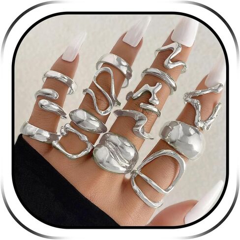 HUASAI Chunky Gold Rings for Women Statement Stackable Knuckle Thumb Ring Trendy Jewelry Gift 2025 in Saudi Arabia