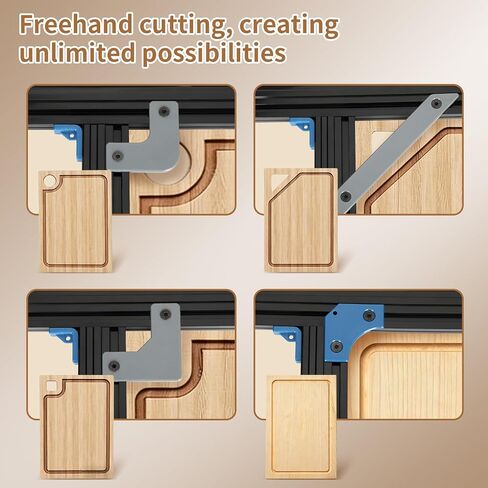 Juice Groove Router Jig,Adjustable Juice Groove Jig for Cutting Board Up to 18"x18",Versatile Variable Router Jig with Corner Radius Guides Included,Effortlessly Cuts Square,Round & Triangle Grooves in Kuwait