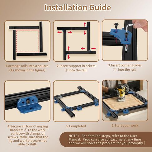 Juice Groove Router Jig,Adjustable Juice Groove Jig for Cutting Board Up to 18"x18",Versatile Variable Router Jig with Corner Radius Guides Included,Effortlessly Cuts Square,Round & Triangle Grooves in Kuwait