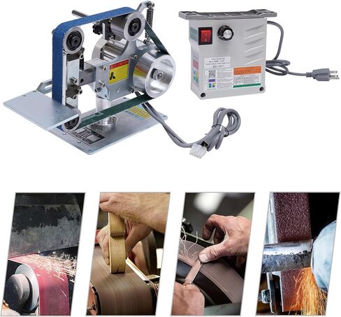 Bench Belt Sander Grinder Knife Sharpener 550W 30"x1" 0-5000RPM Variable Speed Tabletop Belt Sander with Adjustable Angle, Digital Display 98.43ft/s for Metal, Woodworking, Knife Sharpening in Kuwait