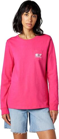 Vineyard Vines Womens Kissed Allover Whale Long-Sleeve Pocket Tee in Saudi Arabia
