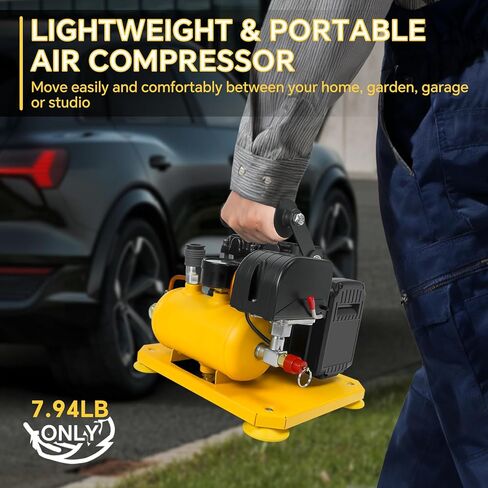 Cordless Air Compressor Compatible with Dewalt 20V Battery, 0.26-Gallon Capacity, Oil-Free, Ultra Quiet Portable Air Compressor, 65 dB Noise Level Electric Air Compressor in Kuwait