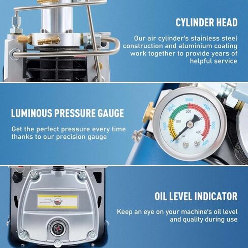 PCP Air Compressor, 4500 psi/30 MPa Scuba Tank Compressor, 110V/220V AC, PCP Air Rifle Compressor with Auto Shut-Off, 1800W High-Pressure Air Pump, Paintball Shooting, PCP Air Rifle in Kuwait