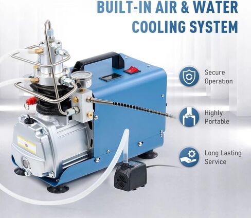 PCP Air Compressor, 4500 psi/30 MPa Scuba Tank Compressor, 110V/220V AC, PCP Air Rifle Compressor with Auto Shut-Off, 1800W High-Pressure Air Pump, Paintball Shooting, PCP Air Rifle in Kuwait
