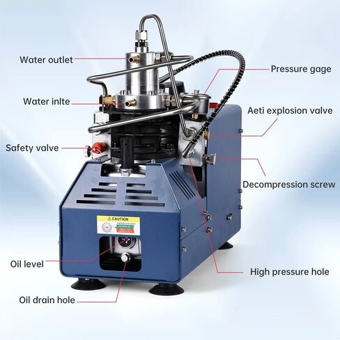 PCP Air Compressor, 4500 psi/30 MPa Scuba Tank Compressor, 110V/220V AC, PCP Air Rifle Compressor with Auto Shut-Off, 1800W High-Pressure Air Pump, Paintball Shooting, PCP Air Rifle in Kuwait