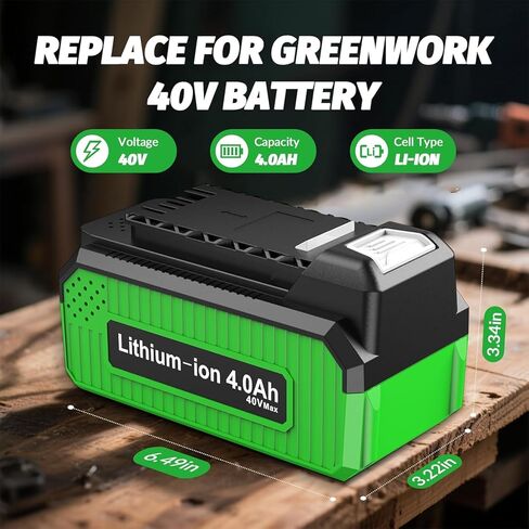 4.0Ah High Capacity Battery Replacement for 40v Greenworks Battery and Charger,Compatible with Greenworks 40V Power Tools in Kuwait