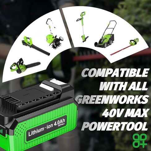 4.0Ah High Capacity Battery Replacement for 40v Greenworks Battery and Charger,Compatible with Greenworks 40V Power Tools in Kuwait