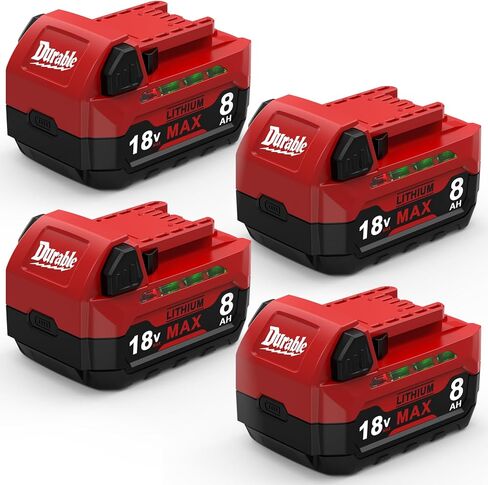 استبدال بطارية Milwaukee M18 8.0Ah: بطاريات ليثيوم أيون بحد أقصى 18 فولت، متوافقة مع Milwaukee 48-11-1852 48-11-1811 48-11-1815 48-11-1820 48-11-1828 48-11-1840 أدوات كهربائية لاسلكية (عبوتان) in Kuwait