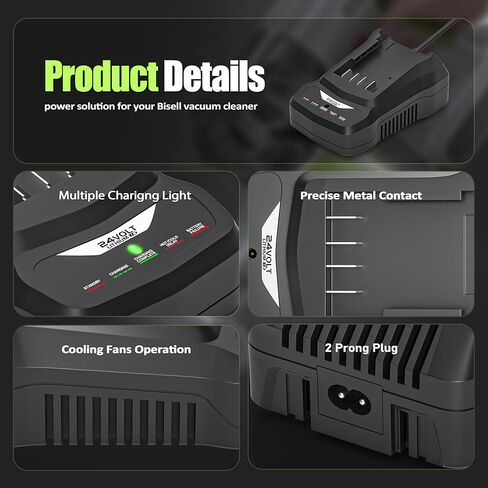 Fast Charger Compatible with Bissell 24V Battery 4054, Power Adapter Compatible with Bissell Vacuum Model 3789 3797 3789U 3789X 3797V 3797W Extra Battery in Kuwait