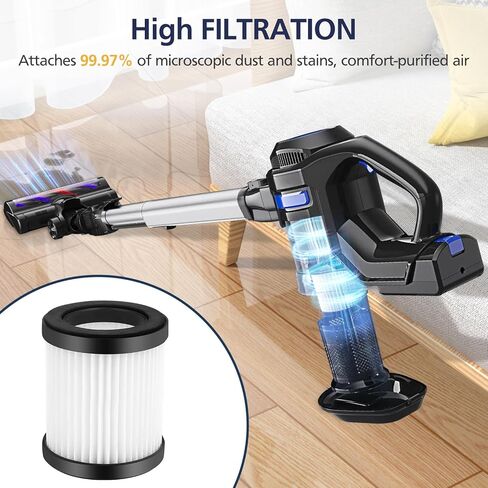 XL-618A Fliter متوافق مع مكنسة Moosoo XL-618A وM8-PRO اللاسلكية، فلتر فعال، 6 عبوات in Kuwait