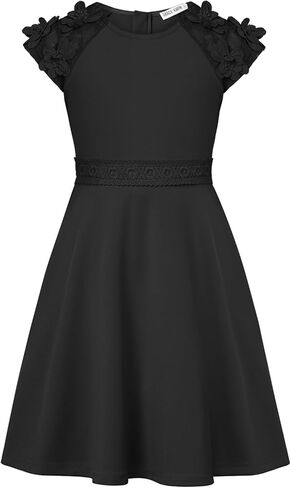 GRACE KARIN Girls' Short Sleeve Formal Dresses Girls Spring Party Dress Girl Summer Casual Dress 6-13 Years in Saudi Arabia