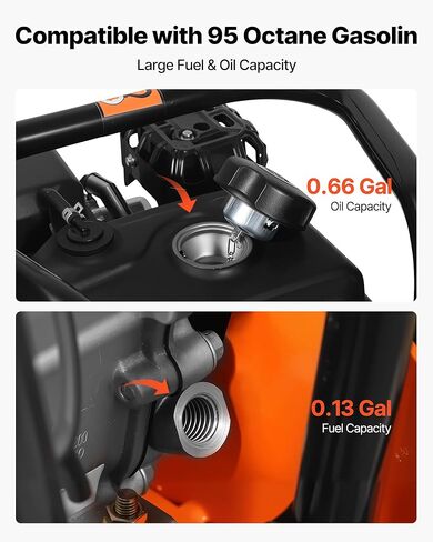 ضاغط الألواح VEVOR، محرك غاز 6.5 HP 196CC، ماكينة الدك الأرضية الاهتزازية 5600 VPM، قوة الضغط 2360 رطل، لوحة 20.1 × 15 بوصة، ضاغط المشي خلف المناظر الطبيعية للرصف، الأسفلت، الأساس، التربة in Kuwait