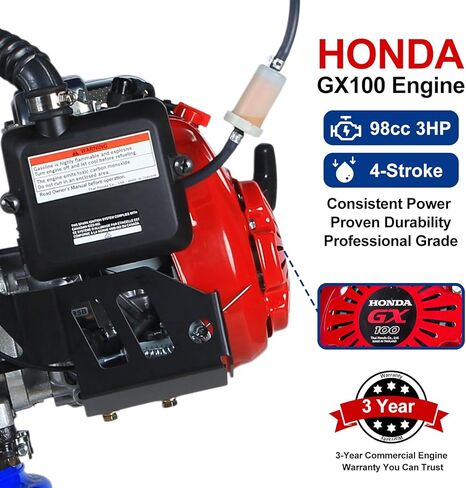 بيلت هارد 3500 رطل، جاك القفز يعمل بالغاز، مع محرك هوندا GX100 98cc 3HP رباعي الأشواط، 26 بوصة أقصى عمق للضغط، جاك القفز للضغط للتربة والحصى والأساسات in Kuwait