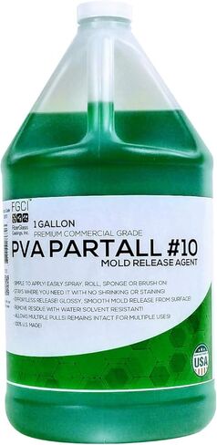 PVA PARTALL #10 إطلاق قالب صب سائل سهل، جودة احترافية ممتازة، إطلاق قالب من الألياف الزجاجية من الراتنج DIY لقوالب صب السيليكون والراتنج (1 جالون) in Kuwait
