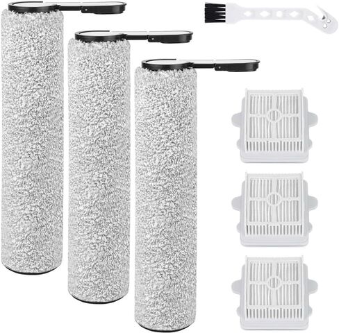 F25 GT Replacement Accessories Fit for Roborock F25 Ultra/ F25 Combo/ F25 ACE/ F25 ALT/ F25 LT/ F25 RT Cordless Wet Dry Vacuum Cleaner,3 Main Roller Brushes+3 HEPA Filters in Kuwait