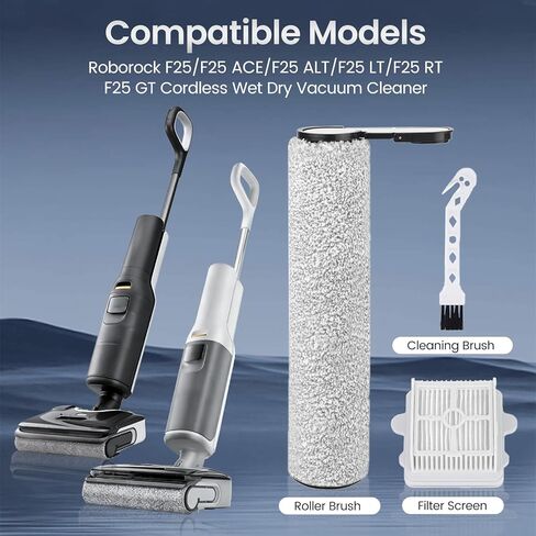 F25 GT Replacement Accessories Fit for Roborock F25 Ultra/ F25 Combo/ F25 ACE/ F25 ALT/ F25 LT/ F25 RT Cordless Wet Dry Vacuum Cleaner,3 Main Roller Brushes+3 HEPA Filters in Kuwait