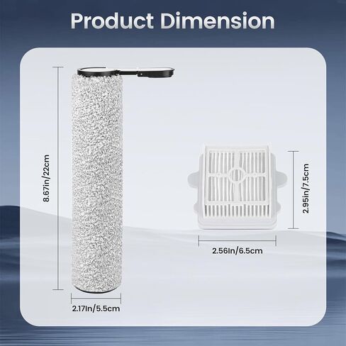 F25 GT Replacement Accessories Fit for Roborock F25 Ultra/ F25 Combo/ F25 ACE/ F25 ALT/ F25 LT/ F25 RT Cordless Wet Dry Vacuum Cleaner,3 Main Roller Brushes+3 HEPA Filters in Kuwait